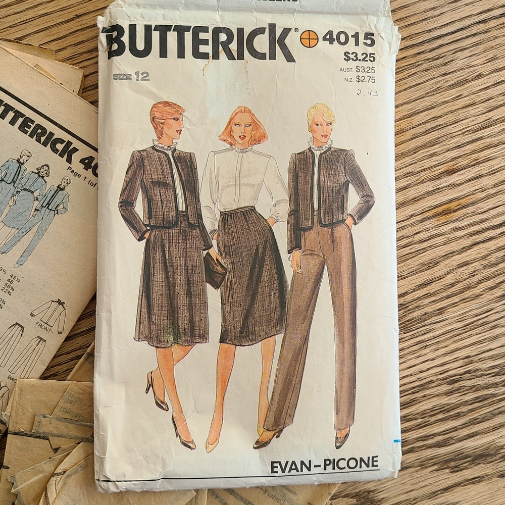 Sewing Pattern Butterick 4015 Evan Picone separates Size 12
